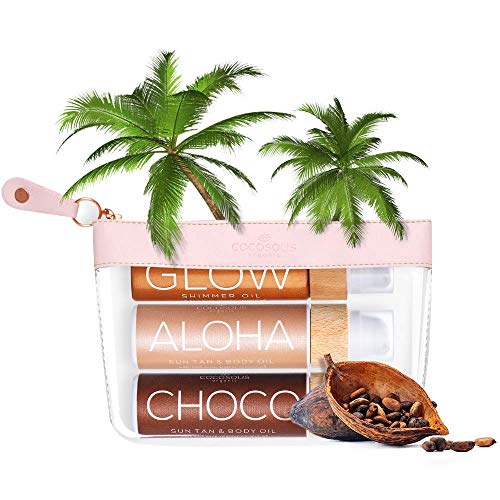 Paquet COCOSOLIS Bio Huile bronzante  Choco, Aloha, and Glow 2 x accelerateur de bronzage and 1 x Bio oil éclat chatoyant