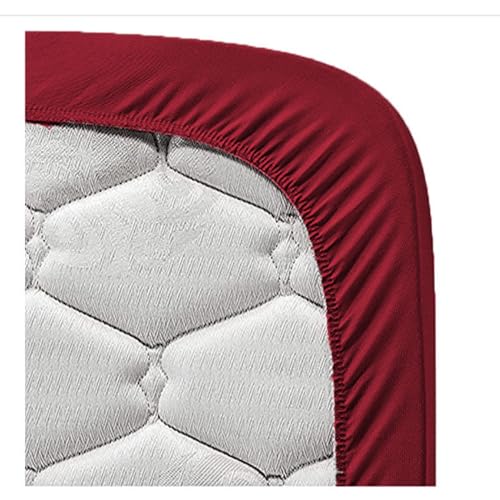 Image of Maximus Premium Double Bed Waterproof Mattress Protector Cover | Breathable Terry Cotton Bed Protector, Double Bed (72 X 60, Maroon)