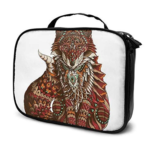 Preisvergleich Produktbild Kosmetiktasche, farbige Fuchs-Aufbewahrungstasche, tragbar, multifunktional, geeignet für Sport, Fitnessstudio, Yoga, Strand, Baden