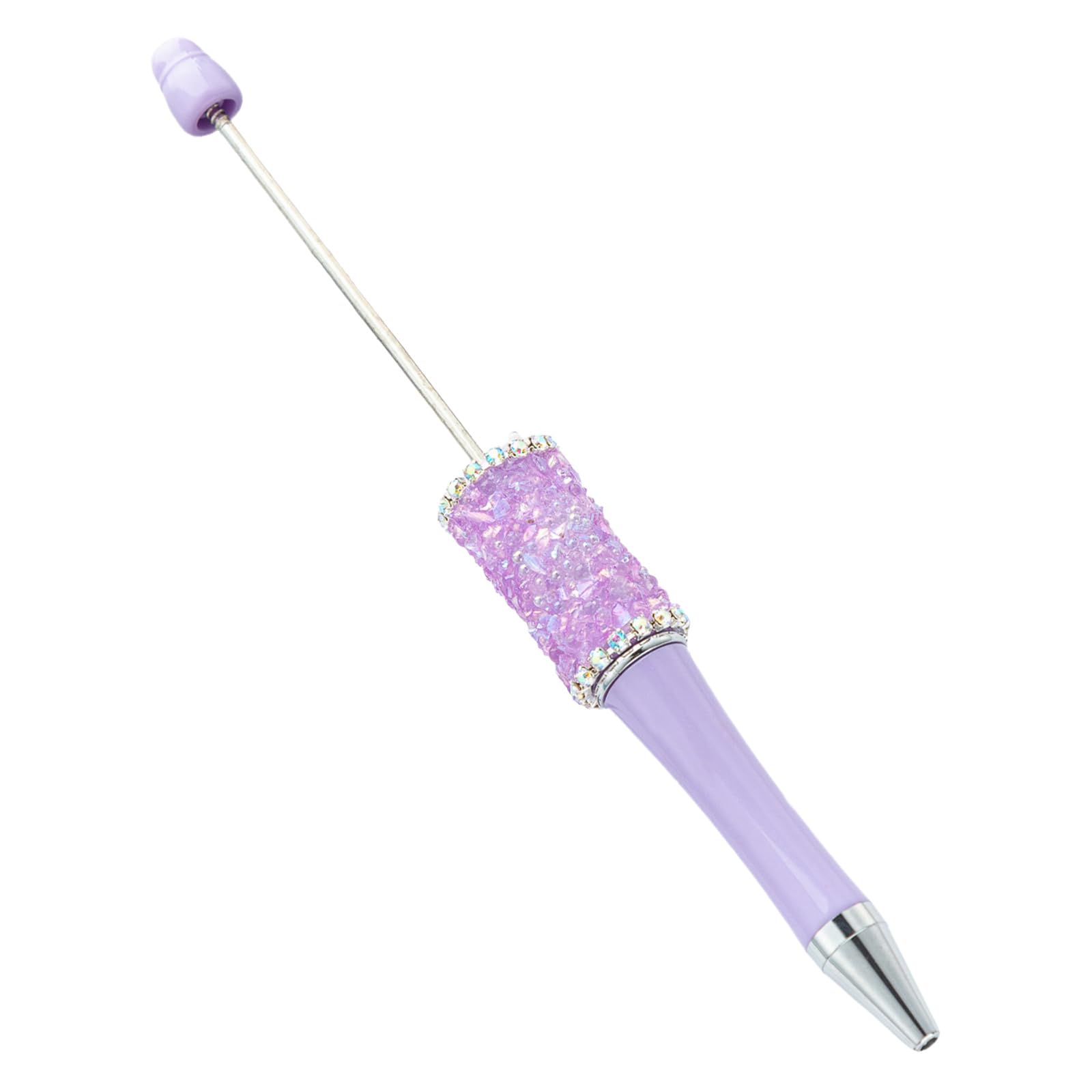 Beadable Ballpoint Pen Retractable Ballpoint Pen Rhinestones Beadable Pen for Student Boy Girl Reward Birthday