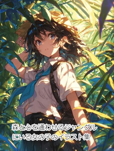 森と心を通わせるジャングルにいる女の子のイラスト集