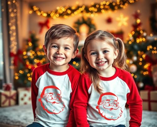 Image of Toddler Christmas Shirts for Boys and Girls Merry Christmas Plaid Monster Truck Tree Graphic Long Sleeve Xmas Tee Tops