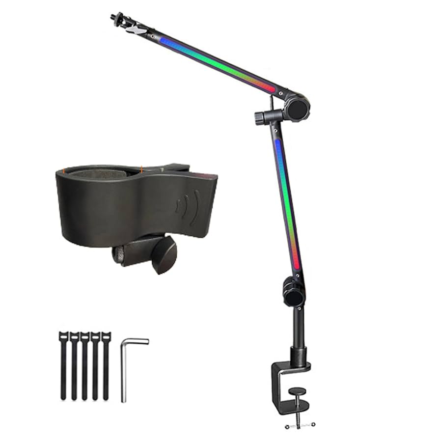 Amazon.co.jp: 回転可能なLEDマイクアームスタンドLEDブーム