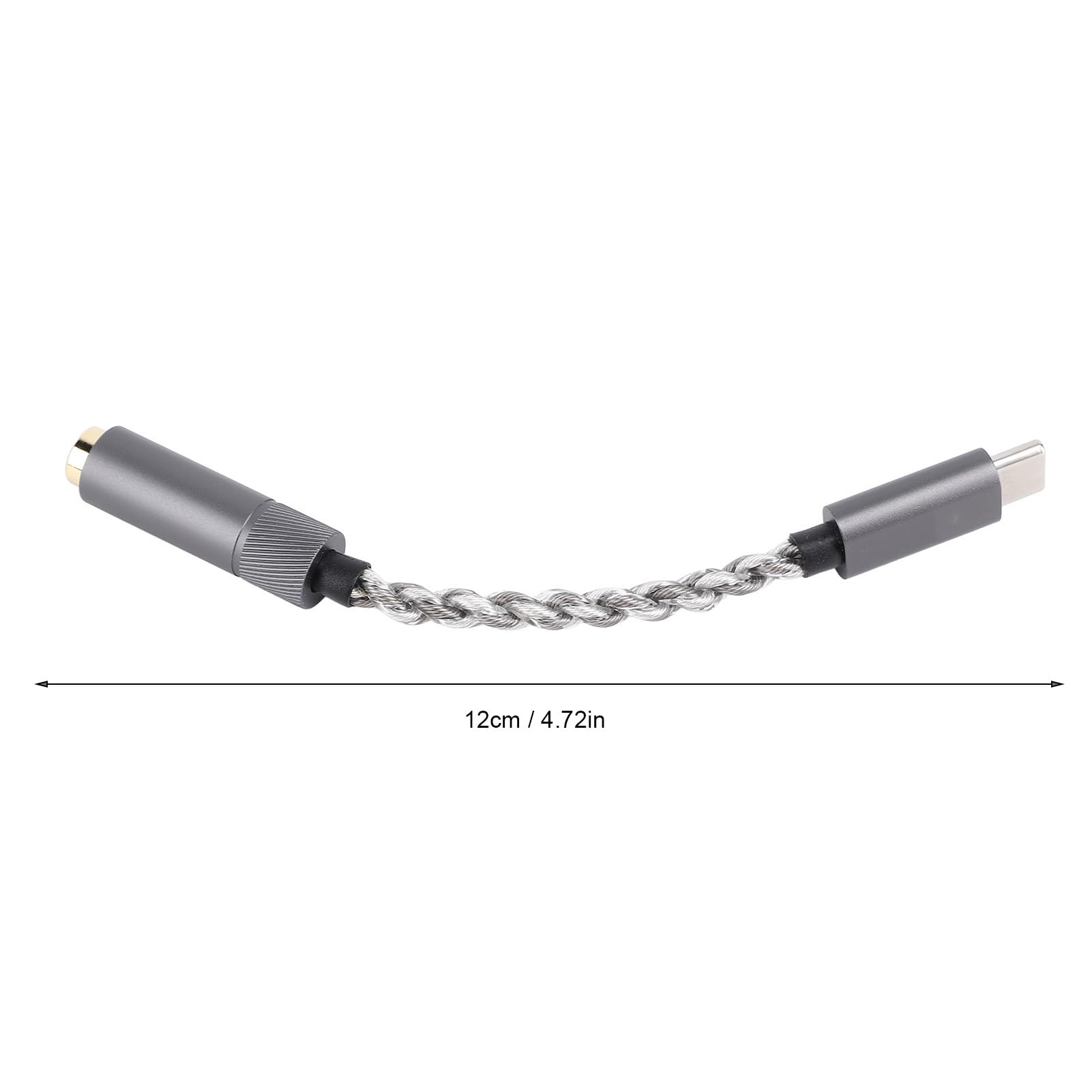 Jiawu Adattatore Jack per Cuffie da Tipo C a 4,4 Mm, Chip CX31993 384 KHz/32 Bit, Cavo a 392 Fili Argento Cooperato, Dongle HiFi USB C per //Mac, Impedenza 16-600 Ω,