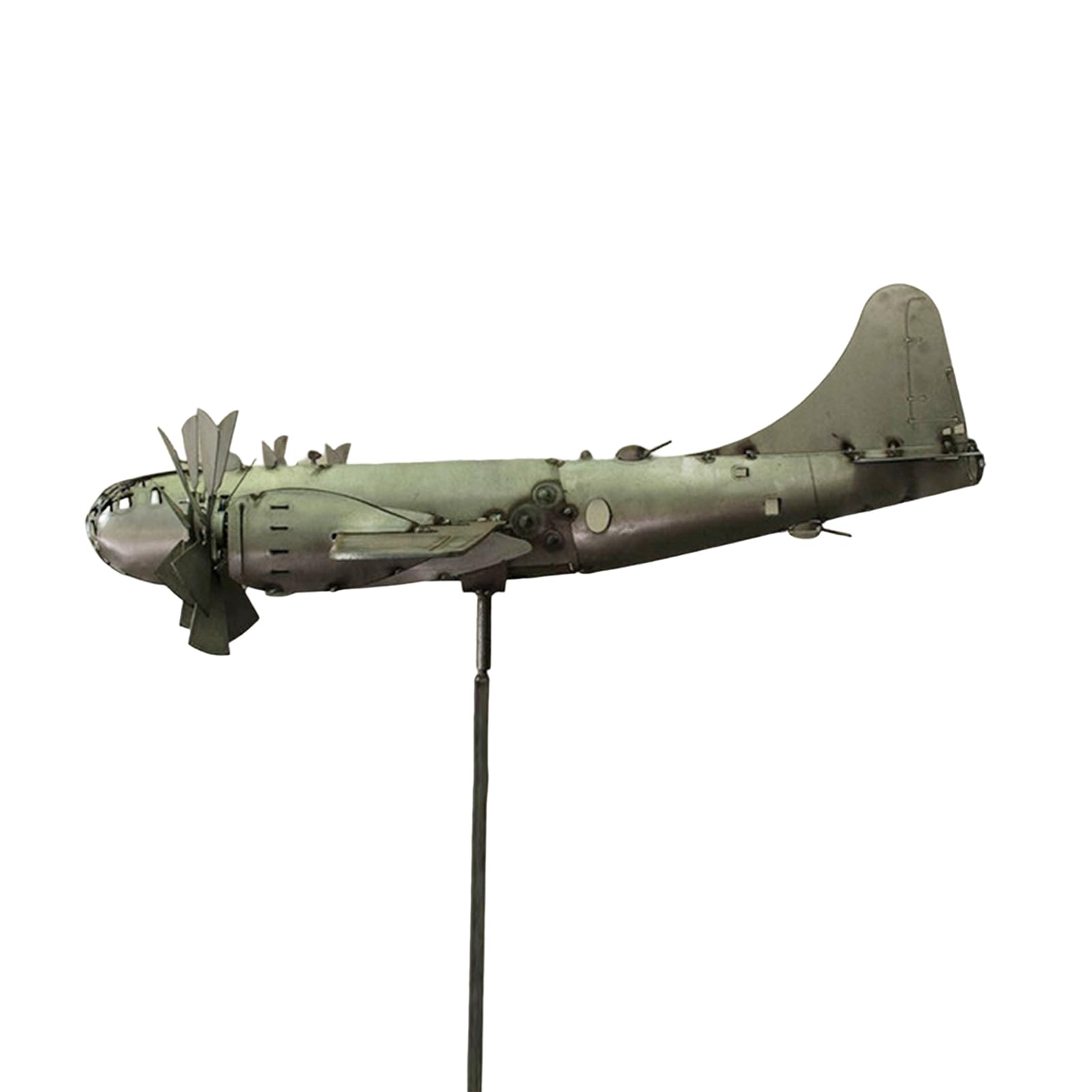 Aircraft Pinwheel Airplane Windmill Exquisite Shape Rust-Proof Metal Airplane Windmill Decorative Aircraft Spinner Garden Stake Birthday Gift Hanging Pendant