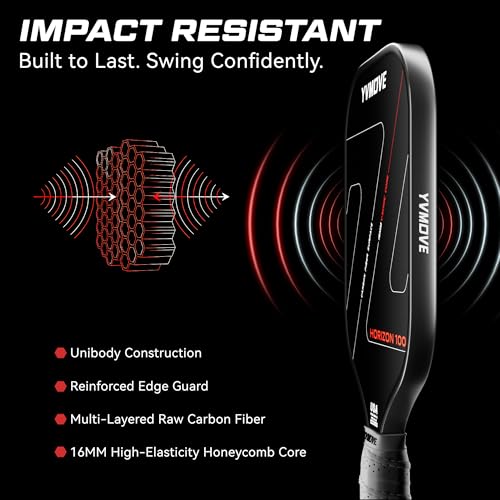 Image of Pickleball Paddles | USAPA Approved | Raw Carbon Fiber Face | Max Control & Effortless Power | 16MM Core Anti-Shock | Intermediates to Pros