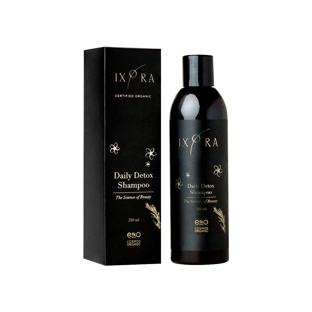 ixora Daily Detox Shampoo clarifying and anti-hair fall Shampoo for hair growth, Sulfates & GMO Free - 250ml Certified Organic