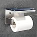 Faulkatze Edelstahl Toilettenpapierhalter mit Ablage Klorollenhalter Klopapierhalter WC Papier Halterung Toilettenrollenhalter Bohren Wandhalter, Gebürstet