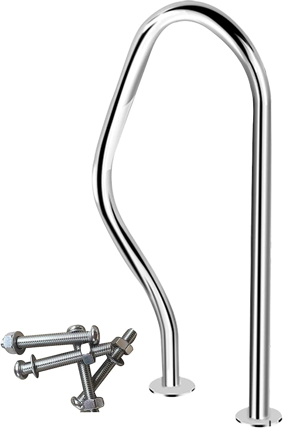 Rampe d'escalier de piscine en inox 304 avec tubes renforcés de 1,2 mm d'épaisseur