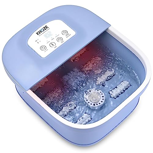 Knqze Foot Spa Bath Massager With Heat, Bubbles, Vibration And Red Light, Foot Bath W/ 8 Shiatsu Massage Rollers, Temperature Control Foot Soaker, Pedicure Foot Spa Tub For Feet Stress Relief #TOP2