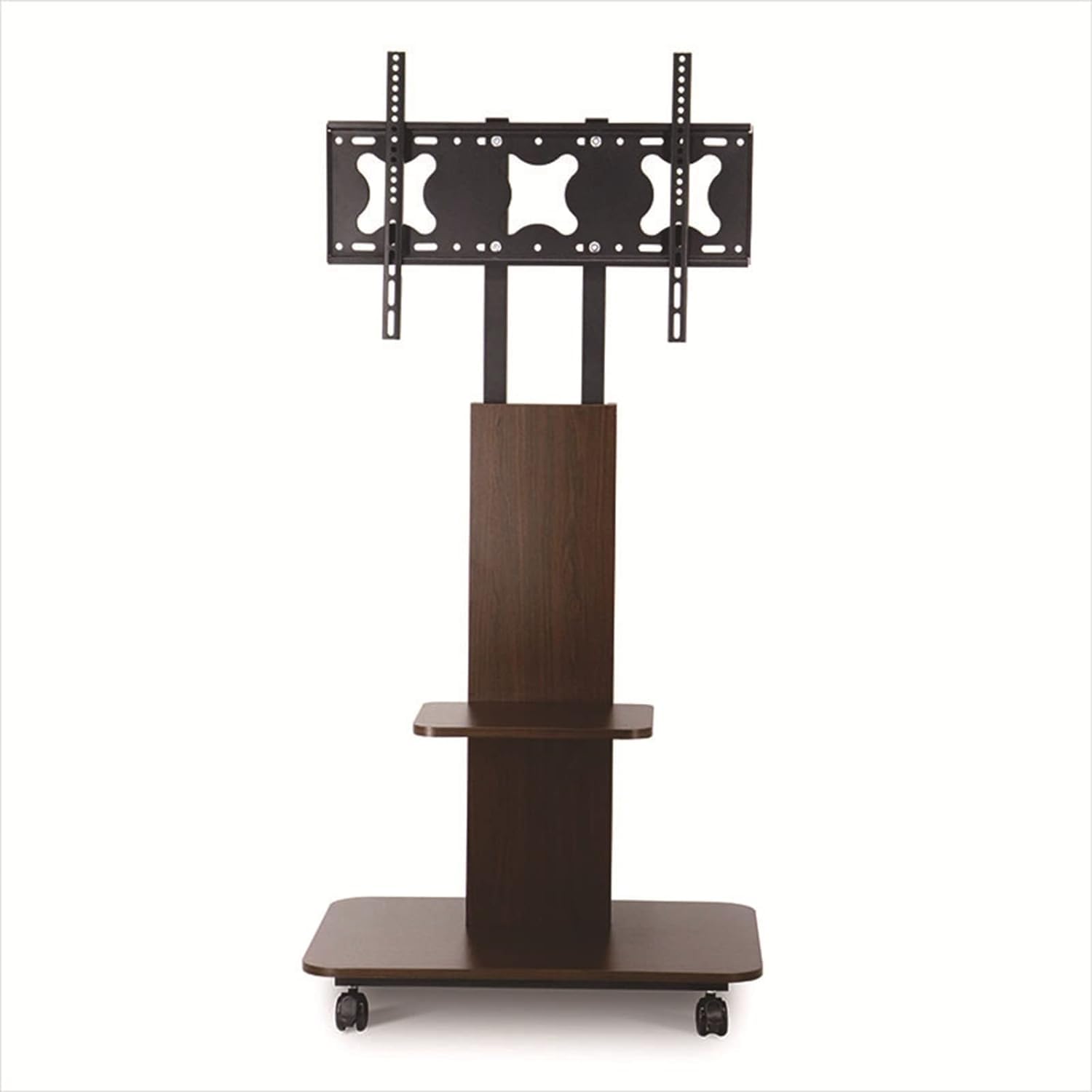 OLSKFUH Rolling Tv Stand, Mobile Tv Cart, Mobile Tv Stand, Height Adjustable Portable Rolling Tv Stand With Rotating Wooden Base,