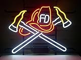 Urby Firefighter Real Glass Neon Light Sign Home Beer Bar Pub Recreation Room Game Room Windows Garage Wall Sign 18''x14'' A14-10