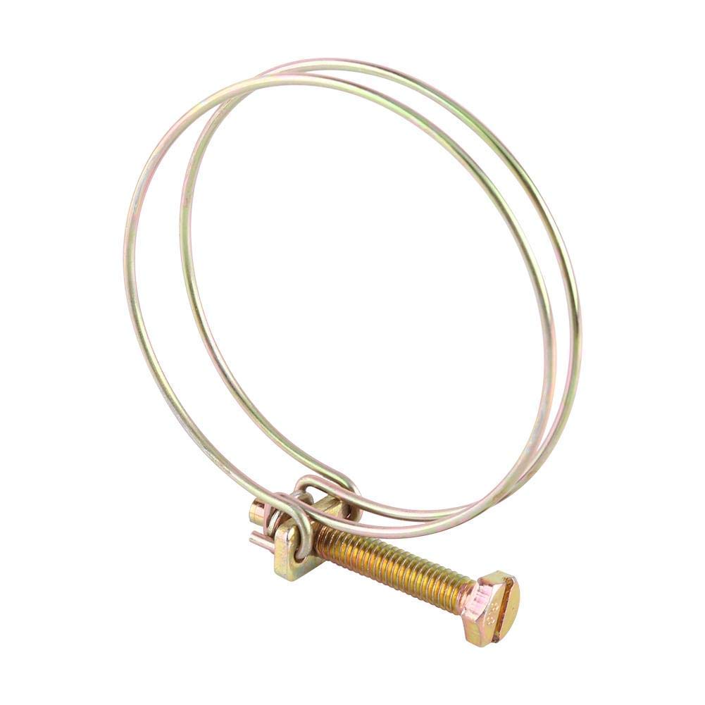 Hilitand 10 Pcs Double Wire Hose Clips, Adjustable Stainless Steel Hose Clamps, Adjustable Double Wire Water Hose Barb Clamp, Pipe Clip, Hoop Plumbing Fastener(59mm-64mm)