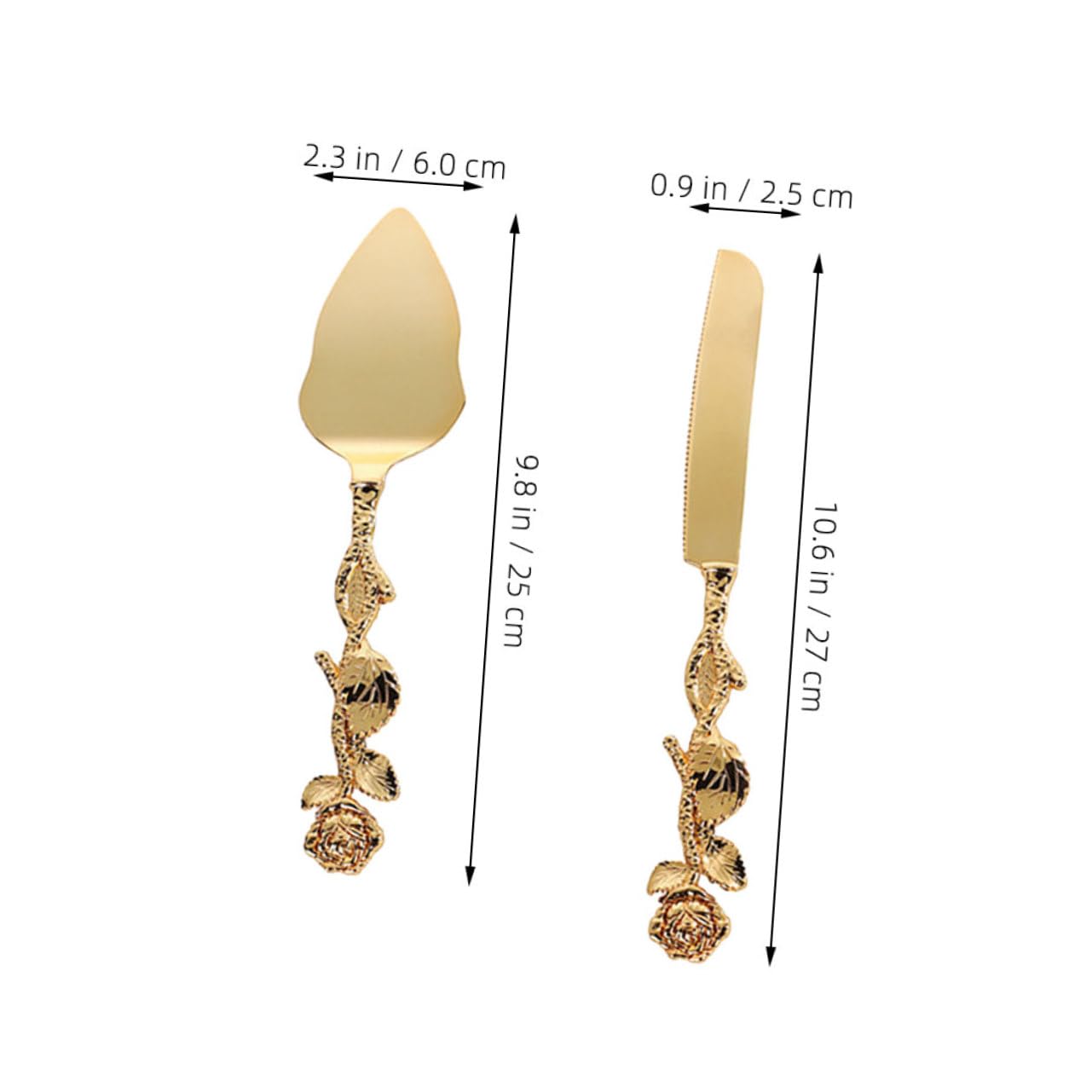 SOLUSTRE 1Set Elegant Cake Serving Set with Serrated Cutter and Server for Slicing Cake Pizza Bread and Cheese for Anniversaries and Special Occasions