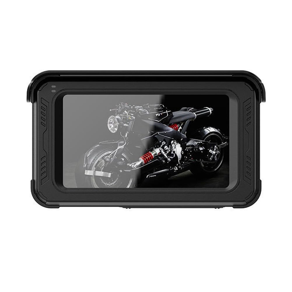 Motocicleta Impermeable Inalámbrico Carplay Pantalla Táctil Android Auto Navegador GPS Grabador de Motocicleta, 5 Pulgadas Sin Cámaras