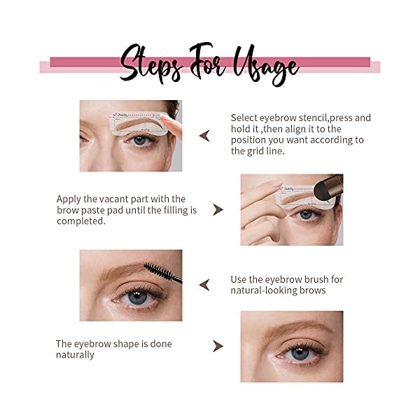 WQU-One-Step-Eyebrow-Stamp-Shaping-Kit-Eyebrow-Powder-Stamp-for-Women-Eyebrow-Makeup-and-10-Styles-Reusable-Brow-Stencils-with-3-Eyebrow-Brushes-1-Eyebrow-Soap-Medium-Brown WQU One Step Eyebrow Stamp Shaping Kit, Eyebrow Powder Stamp for Women Eyebrow Makeup and 10 Styles Reusable Brow Stencils with 3 Eyebrow Brushes + 1 Eyebrow Soap (Medium Brown)