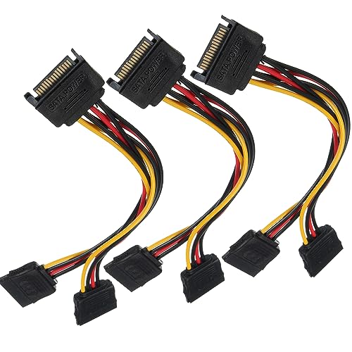Bolongking CDL Micro Lot de 3 câbles répartiteurs SATA vers double SATA pour disque dur HDD SSD 20,3 cm