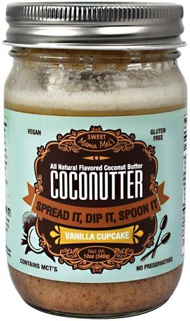 Sweet Mama Mel's CocoNutter | Keto Friendly Great Tasting Flavored Coconut Butter Spread, Contains MCT's | All Natural, Vegan, Gluten-Free (12 ounces, Vanilla Cupcake)