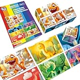 Pairez Toys Magnetic Blocks for Toddlers, Dinosaur Theme Magnet Puzzle for Kids, Montessori Toys for 1+, Sensory Toys for Boys & Girls Ages 3 4 5 6