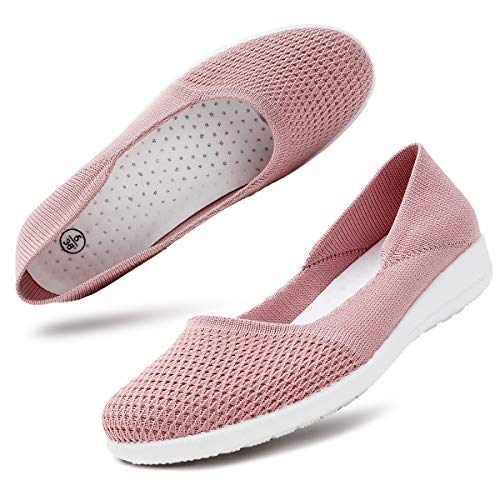 hash bubbie Women's Casual Sneakers Slip on Mesh Tennis Shoes Work Nurse Flat Shoes?8.Pink
