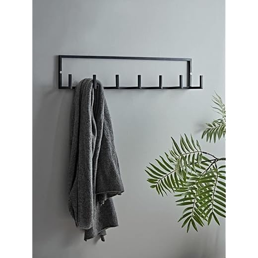 Metal Wall Coat Rack - Black