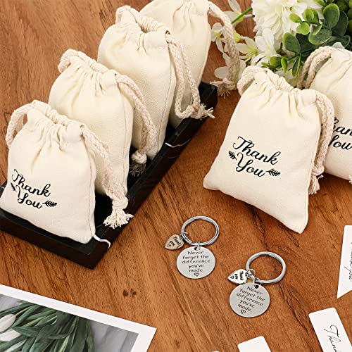Yinkin 36 Pcs Employee Appreciation Gift for Coworker 2025 Thank You Gifts Bulk Keychain with Drawstring Bags and Cards3