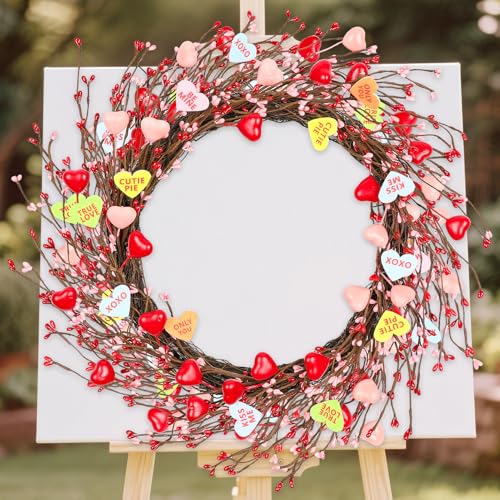 20inch Valentine's Day Wreath - Artificial Pink Wreath with Colorful