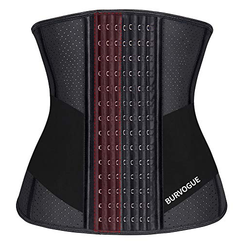 Burvogue Waist Trainer for Women Weight loss-Latex Underbust Corset Sport Body Shaper Trimmer Girdle (Breathable & Extension Buckle, X-Small)