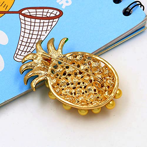Image of Cute Enamel Fruit Pineapple Brooch Pins for Women 3D Alloy Funny Food Fruit Brooch (Pineapple)
