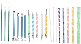 Kit de pontilhamento mandala, 20 peças de ferramentas de pontilhamento de dupla face escova de unha mandala ferramenta de pontilhamento faça você mesmo bola Stylus hastes de acrílico para arte de unhas DIY e salão de unhas