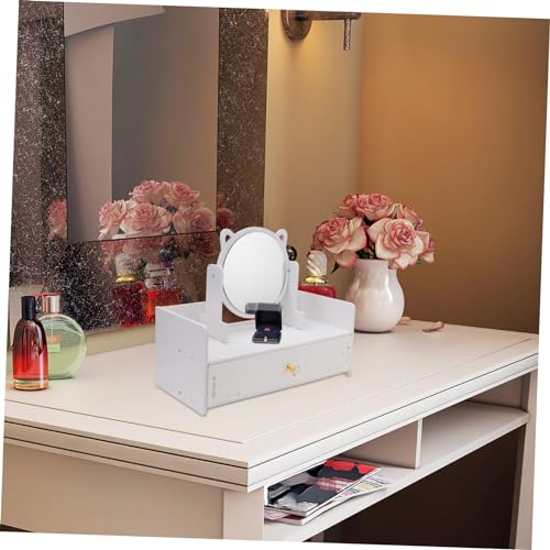 Espejo de maquillaje compacto BESPORTBLE con almacenamiento miniatura 5