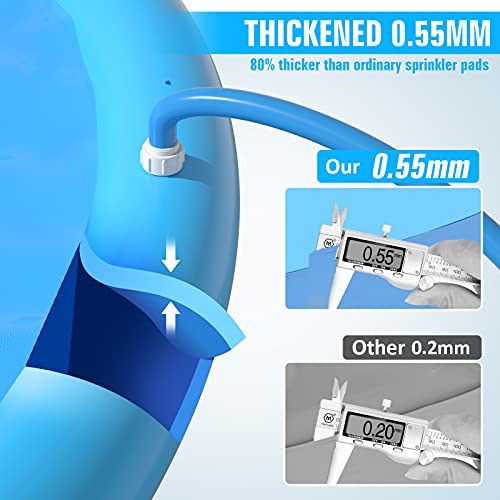 Pecute-Tappetino-per-IrrigatoreTappetino-per-Spruzzi-dAcqua-2-in-1-Giocattoli-Piscina-Tappetino-per-Schizzi-dAcqua-OutdoorGiardino-Piscina-con-Acqua-Giocattoli-per-Animali-e-Bambini-L