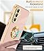 LeYi for Samsung A56-5G Case: with 2 Pack Tempered Glass Screen Protector and 360° Rotatable Ring Holder Magnetic Kickstand, Plating Rose Gold Edge for Galaxy A 56 5G Case, Pink