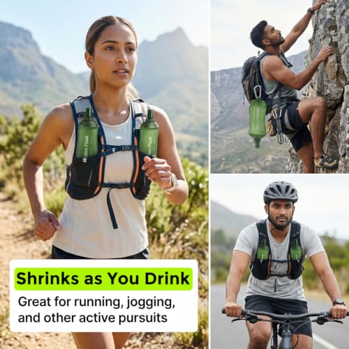 Image of PROBEROS Soft Flask 500ml TPU Collapsible Water Bottle with Soft Bite Valve for Running Hiking Cycling Outdoor Hydration