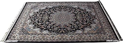 Image of High Density Export Quality Classical Pure Silk Carpet for Your Hall & Living Room 3 X 5 Feet (90x150 cm) Ivory Multi