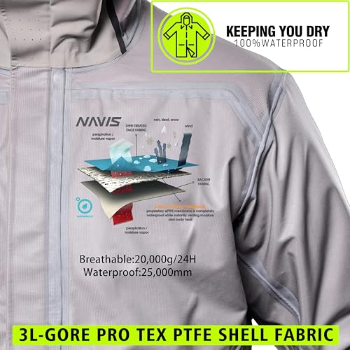 Men's Hiking Jacket&Pants 3-Piece Set: 3L-Gore Pro-Tex Shell, 20,000mm Waterproof, 15,000 Breathable,Ultralight 650g2