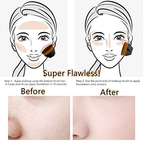 image for JPNK Foundation Makeup Brush with 4 Makeup Sponges Latex-free for Blen