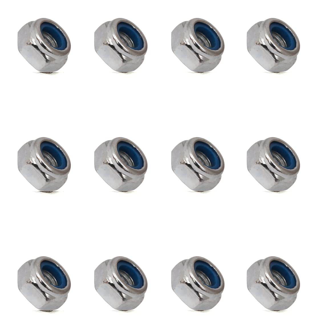 Locking Hex Nuts with Nylon Insert, Zinc Plated Steel, Lock Nut Washers M6 M8 M10 (M8, 10)