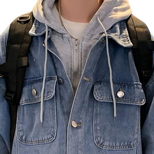 Chaqueta de mezclilla con capucha para hombre DGHM-JLMY miniatura 2