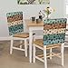 Pinroote Teal Brown Chair Covers - 4 Pcs Dining Room Chair Back Covers, Dog Paw Prints Chair Slipcovers, Country Farmhouse Wooden Removable Chair Protectors Covers for Kitchen/Banquet/Party 19