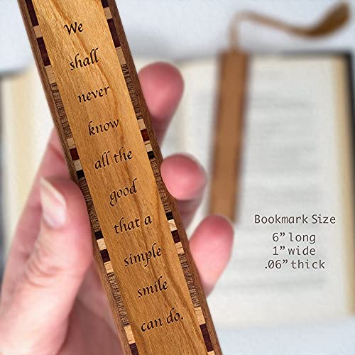 Mother Teresa Smile Quote Engraved Wooden Bookmark With Tassel - Made In Usa - Also Available Personalized #TOP2
