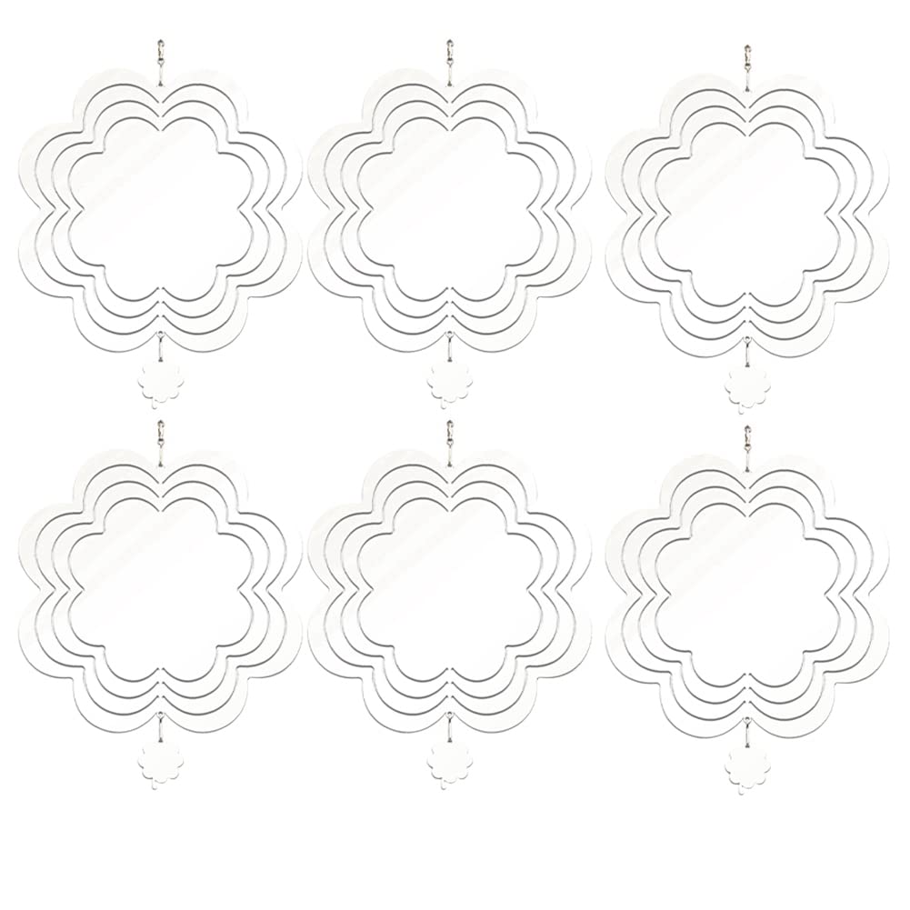 Hopbucan 6Pcs Sublimation Wind Spinner Blanks 3D Wind Spinners Hanging Wind Spinners for Indoor Outdoor Garden Decoration 8 Inch