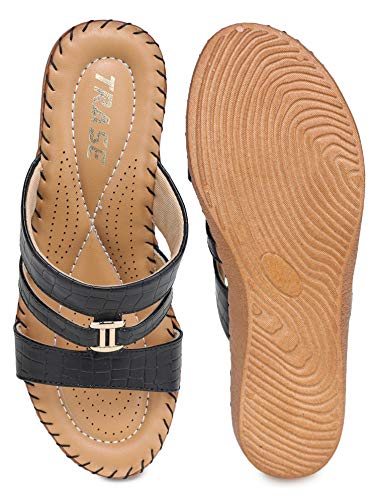 Image of TRASE Women's Flip-Flops & Slippers | Doctor Ortho Comfortable Chappal for Women & Girls | Light weight, Soft Footbed, Comfortable & Stylish | Diabetic & Orthopedic Footwear, Good for Knee & Foot Pain