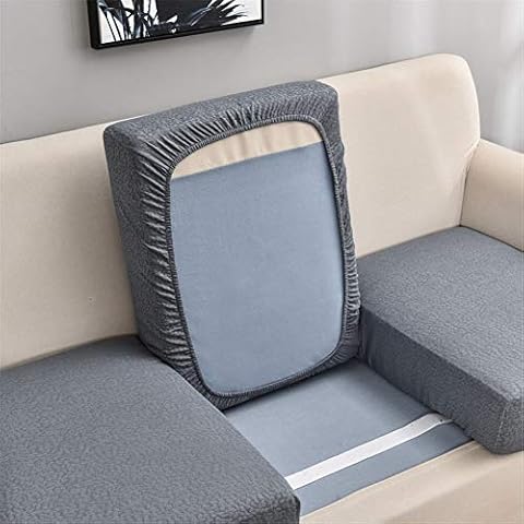 Sofa Seat Cushion Covers Waterproof, Sofa Cushion Slipcovers Replacement, Couch Cushion Covers Thick Stretch for Individual Cushions (Gray,Large 1-seater) Cover