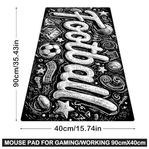 Image of Nuxovilar Professional Large Mouse Pad & Computer Game Mouse Mat (35.4x15.7IN, Football Graffiti Art) (90 * 40cm Football Graffiti)
