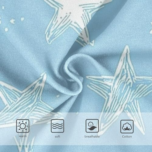 Girls' Briefs Organic Underpants for Kids Light Blue Star Pattern3