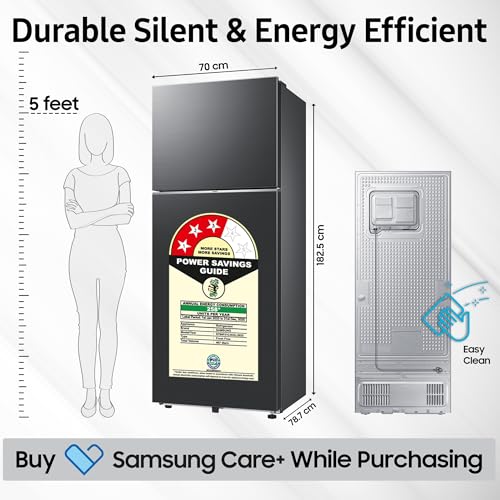 Image of Samsung Smart Choice 467 L, 3 Star, Convertible 5-in-1, Digital Inverter, Frost Free Double Door, Bespoke AI WiFi Enabled Refrigerator (RT80F51C3KHL, Luxe Black)