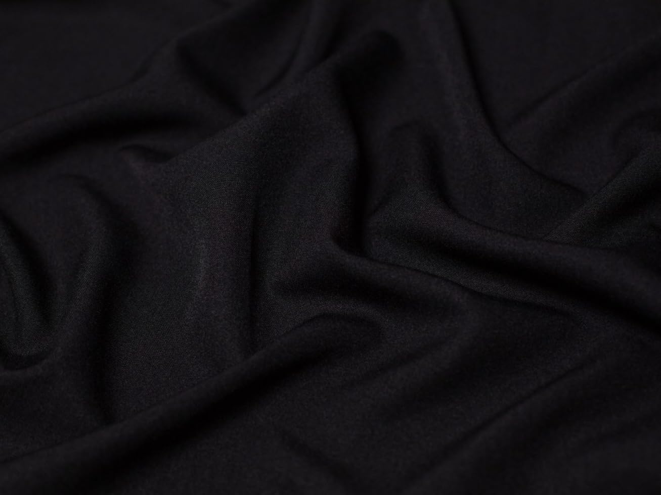Minerva Black Heavy Burlington Polyester Suiting - Per Metre