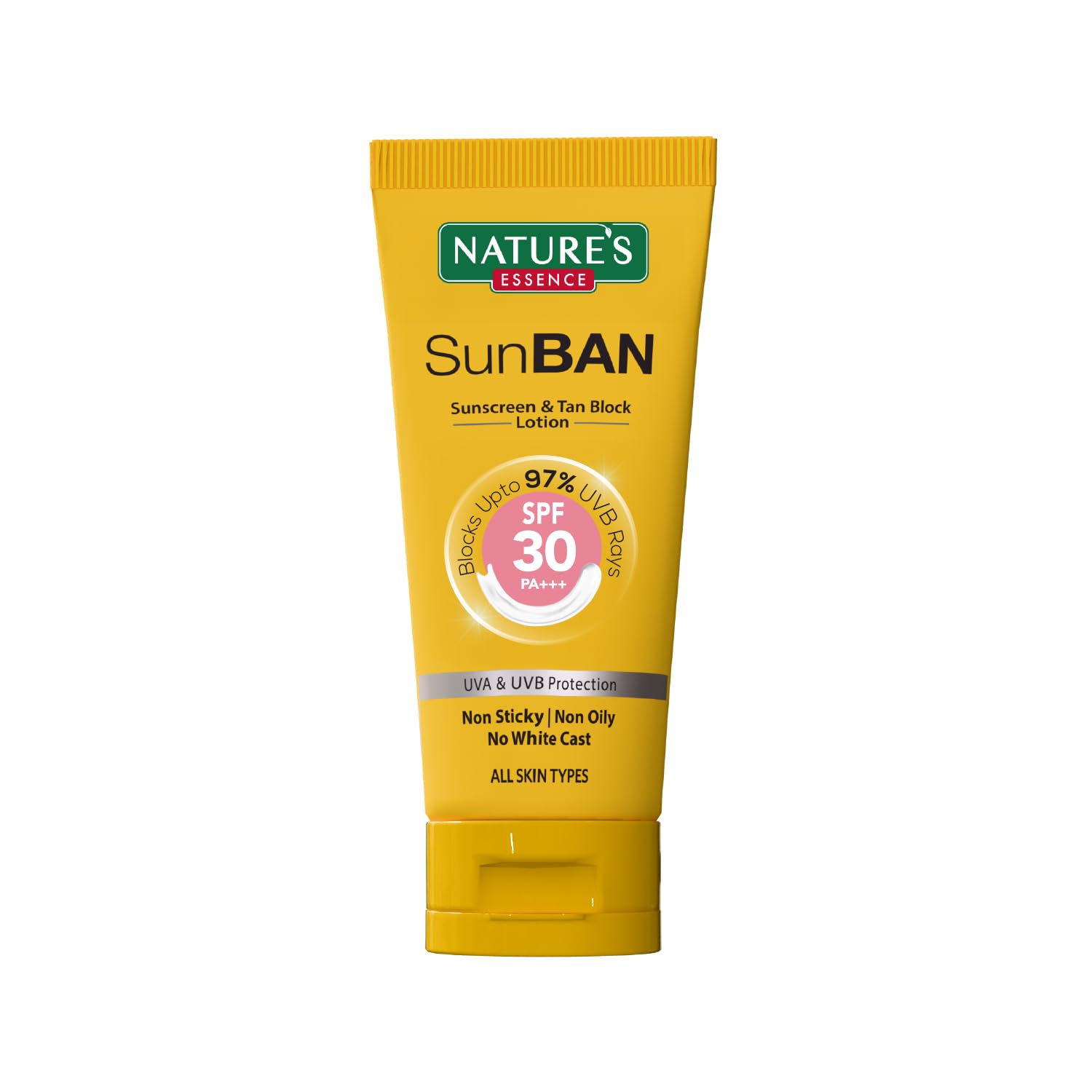NATURES ESSENCE Sunban Suncreen Spf 30 Pa+++ | No White Cast And Broad Spectrum Sun Screen | For All Skin Types | Non Greasy | Lightweight | For Men & Women | 60Ml