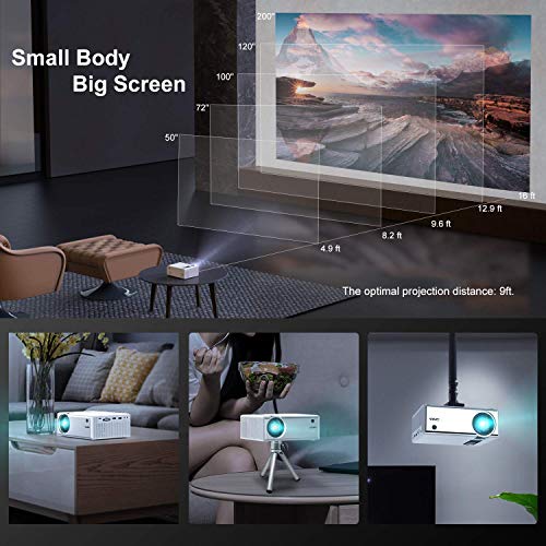 YABER Y61 WiFi Mini Projector 5500 Lux Full HD 1080P and 200" Supported, Portable Wireless Mirroring Projector for iOS/Android/TV Stick/PS4/PC Home & Outdoor - Thumbnail 7